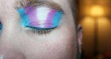 multi-coloured eye make-up