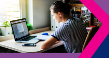 PCF - Point of entry to training: Female social work student on laptop