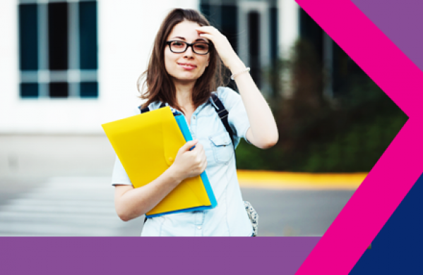 PCF - Readiness for direct practice: Female social work student holding folders