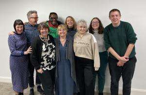 Members of the BASW England Team stand in the BASW Offices 