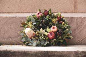 Memorial wreath marking national mourning