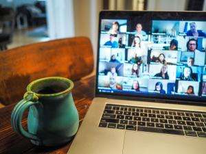 Work meeting with a warm drink