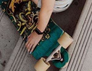 Skateboarding girl